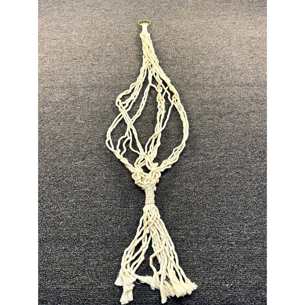 Handmade Macrame Plant Hanger Holder White Cotton Rope Cord Craft Supply 40"